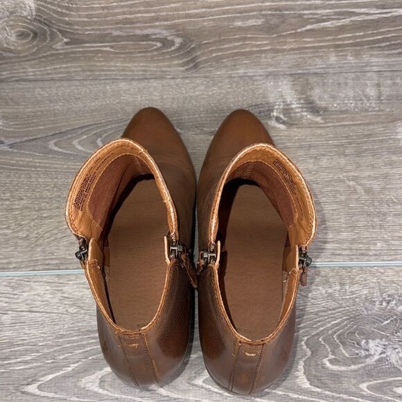 Frye Judith Double Zip Wheat Tan Leather Women’s Sz 10M Heeled Ankle Boots - Picture 5 of 12